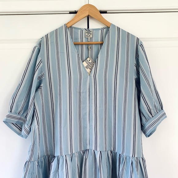 Baum Und Pferdgarten Dress Andromeda Shift Blue Stripe Short Sleeved Size 40 / L - Picture 5 of 9